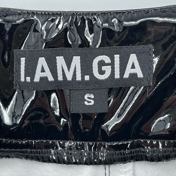 I.AM.GIA‎ Edam Skirt Vegan Leather Belted Zipped Storage Pocket Edgy Small Black - Picture 10 of 12